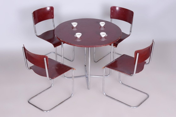 Juego de comedor original Bauhaus, de Hynek Gottwald, cromado, checo, década de 1930. – Conjuntos de comedor (photo 7 of 16)