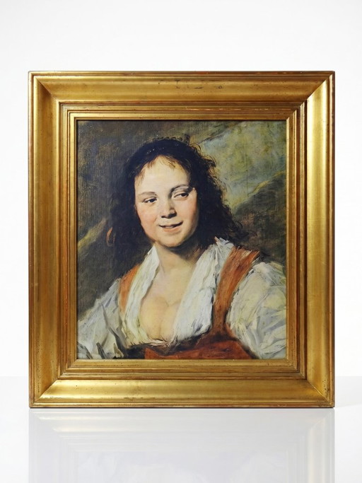 Grand portrait encadré reproduction "La Bohémienne" de Hals, par la S.P.A.D.E.M