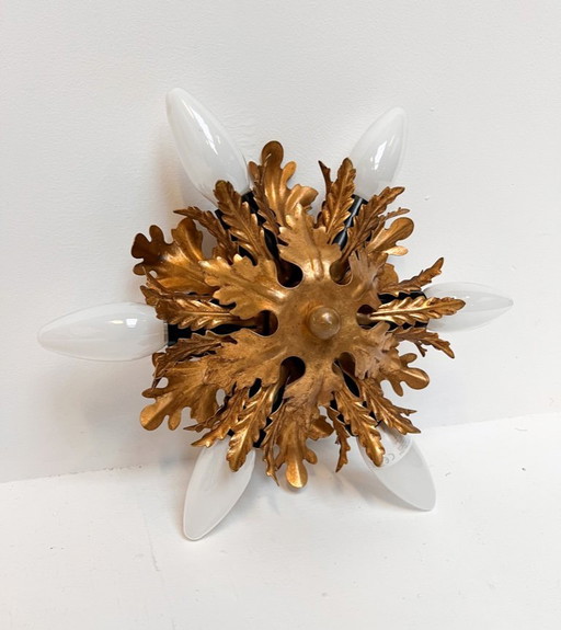 Florentine ceiling or wall lamp attributed to Banci Firenze, 1960s