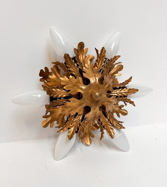 Image 1 of Florentine ceiling or wall lamp attributed to Banci Firenze, 1960s