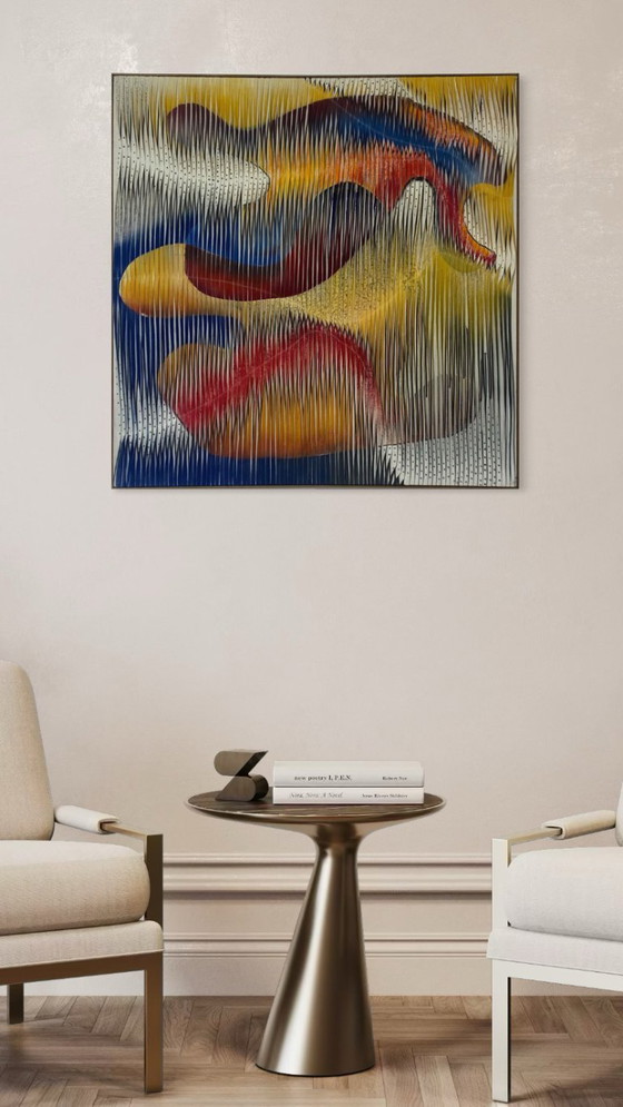 Image 1 of Textile sculpture-painting: The Dance of Colors