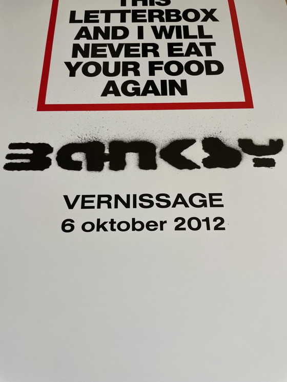 Image 1 of Affiche d'exposition Banksy, Vernissage 2012, Put a Menu, Still Kicking Gallery, Malmo