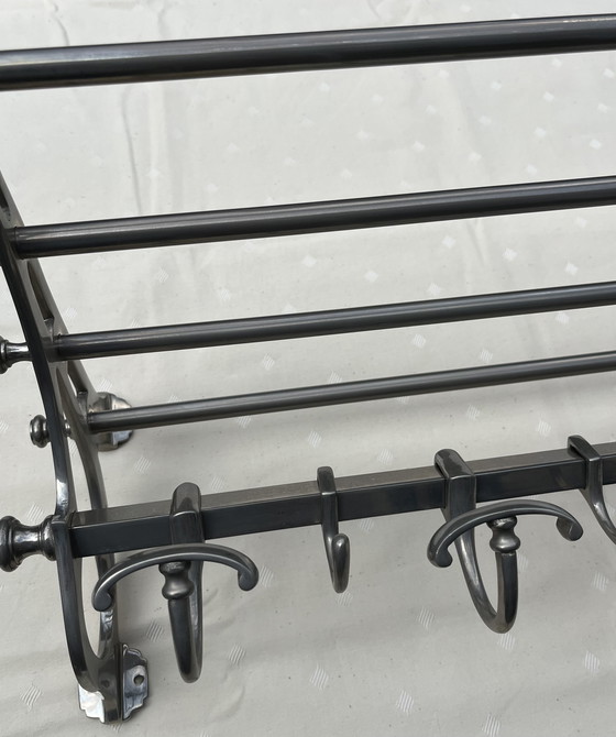 Image 1 of Eichholtz Hudson Wall Coat Rack | Large Version | Nickel | New Condition