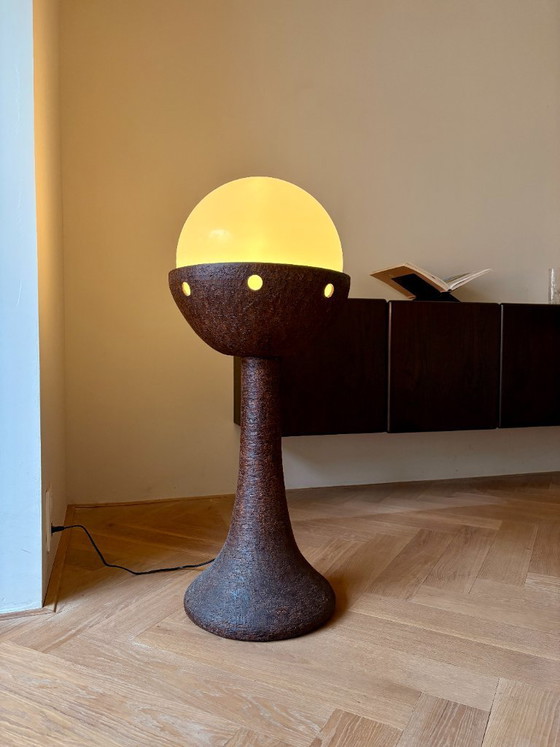 Image 1 of Large Doria Leuchten Vintage Ceramic Brutalist Floor Lamp