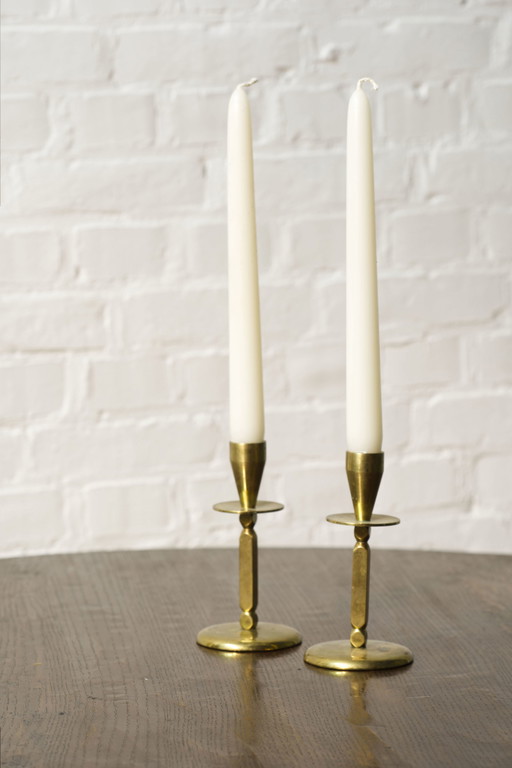 2x Mid century messing kandelaars, Kara Denemarken