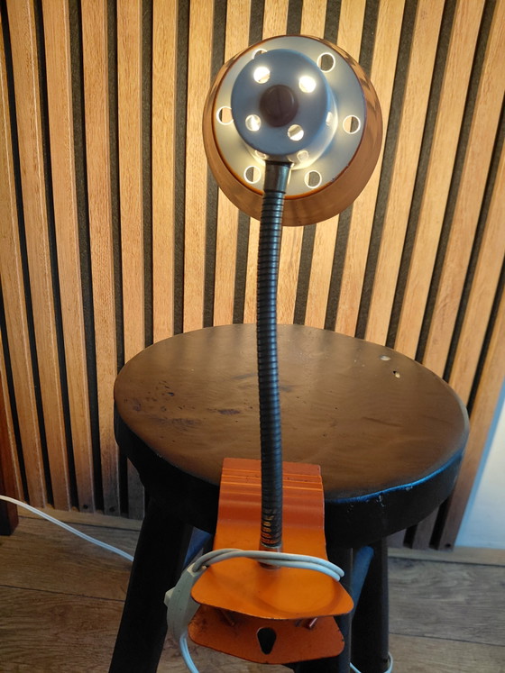 Retro Orange Desk Lamp 1970s Clip Lamp – Spot lights, Iron, Metal (photo 6 of 6)