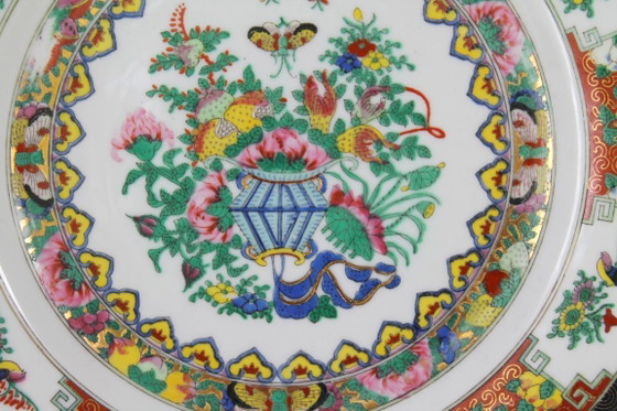 Image 1 of Assiettes chinoises, lot de 2, style Famille Rose, années 1960-70