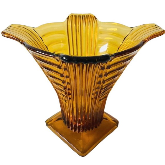 Image 1 of Art Deco vaas Stölzle Hermanova Hut 1930's