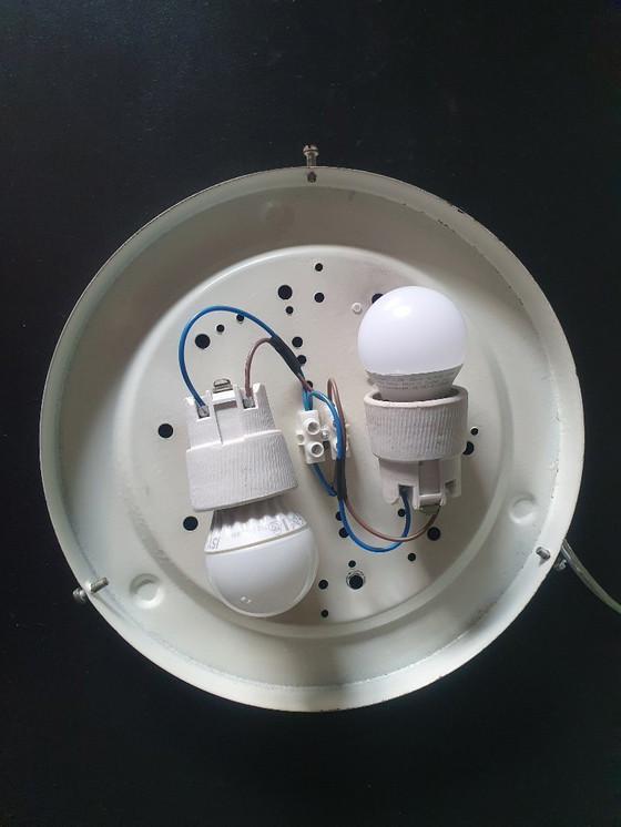 Image 1 of Vintage Raak Amsterdam opaline UFO glass ceiling lamp