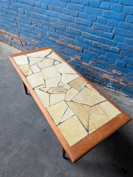 Image 1 of Vintage teak coffeetable / leisteen blad