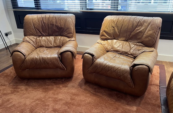 Sofa + 2 Ledersessel aus den 90er Jahren – guter Zustand – Sitzecke, Leather (photo 3 of 5)