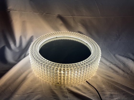 Image 1 of Vintage 70s illuminated mirror with prism plastic edge