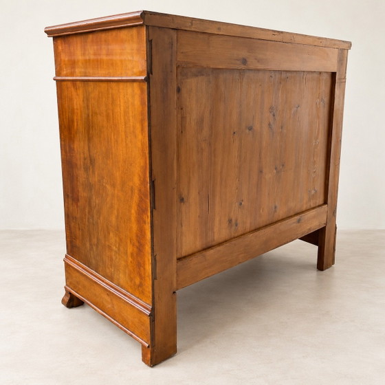 Louis-Philippe style walnut chest of drawers with four drawers, Wood, Brown (photo 8 of 10)