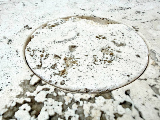 Image 1 of Travertijn salontafel van Angelo Mangiarotti voor Up & Up, Italië, jaren 70