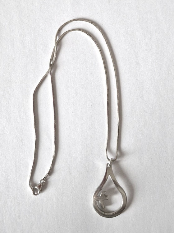 Image 1 of Sporrong Sweden - Silver drop pendant with matching necklace