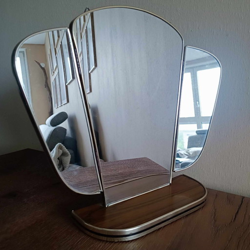 Retro Wall Mirror Triptych Mirror Folding Table