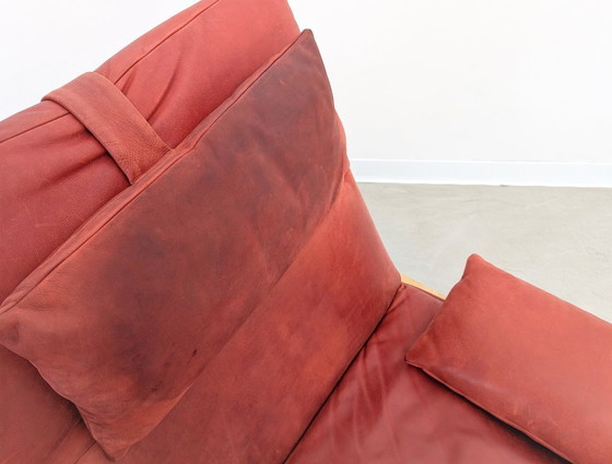 Image 1 of Original Koinor Free Motion 2 Edit Sofa Couch Eiche Leder rot