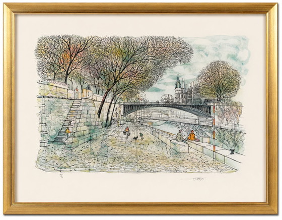 Image 1 of Rolf Rafflewski – Litografia parigina firmata, Pont au Double