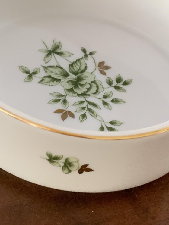Porcelain Ashtray with Green Floral Pattern from Hollóháza, 1960s – Table accessories (photo 3 of 4)