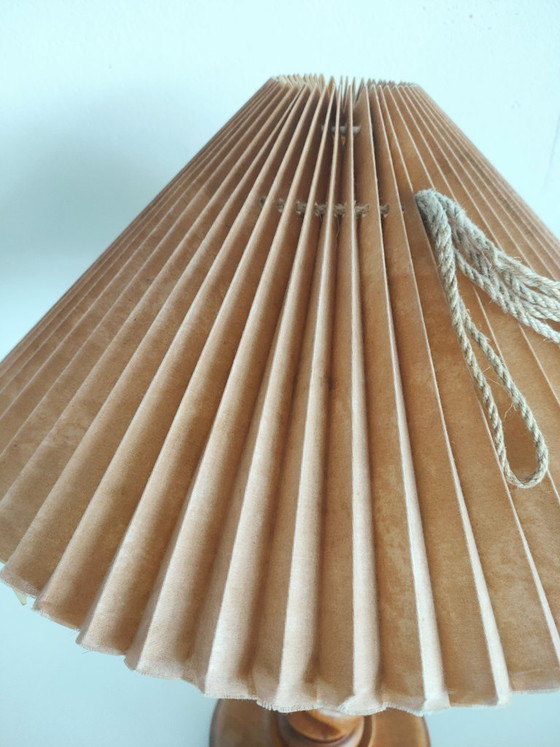 Image 1 of Vintage wooden Scandinavian sculpture table lamp