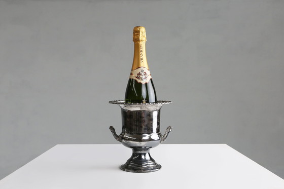 Image 1 of Cubo de hielo Art Déco de latón plateado, Francia, década de 1900