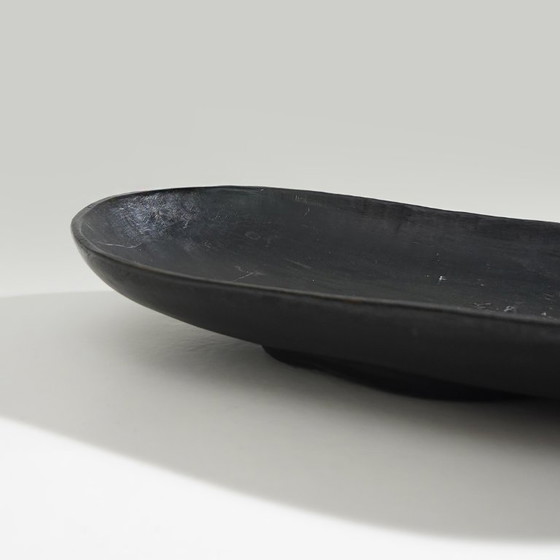 Image 1 of Ciotola in legno nero dalla forma organica, anni '60