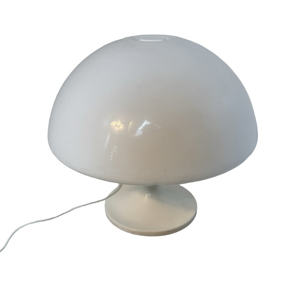 Image 1 of Pop Art / Space Age design - Mushroom lamp with white plexi shade and white metal base