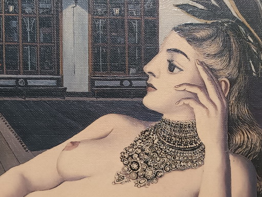 Hand-painted Reproduction P. Delvaux – schilderijen tekeningen, Wood, Canvas (photo 2 of 10)