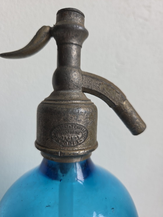 Image 1 of Antique bright blue siphon / spray bottle
