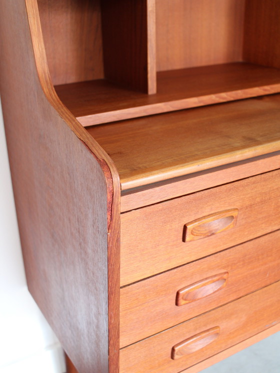 Vintage Deense Secretaire in Teak – Bureau, Wood (photo 11 of 12)