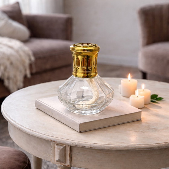 Image 1 of Vintage Lampe Berger Paris – Faceted Glass & Brass Catalytic Lamp (Complete)