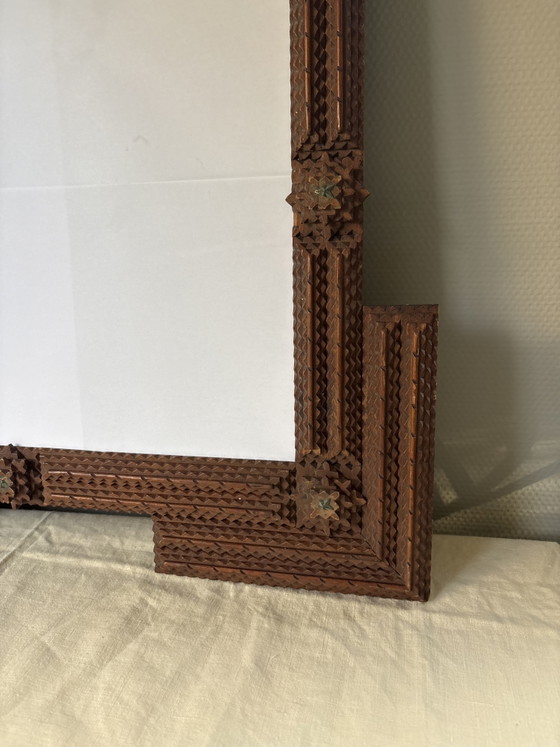 Image 1 of Cornice antica in stile arte popolare | Arte folk | 78 x 67 cm
