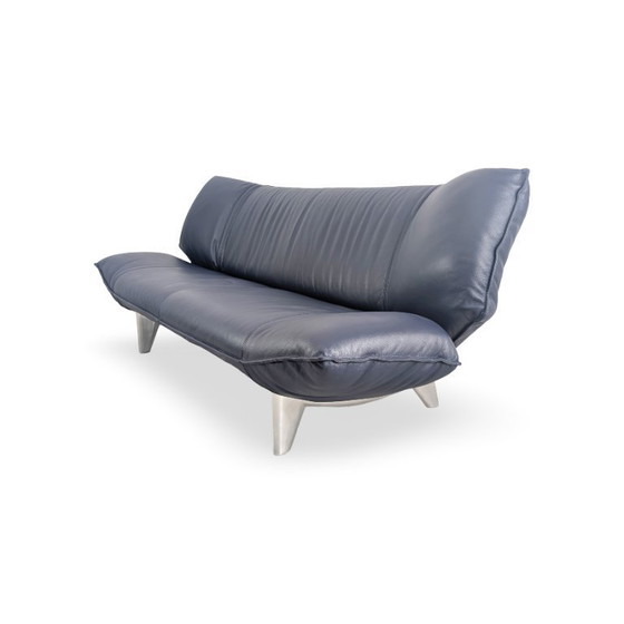 Image 1 of Original Leolux Tango Sofa Design Couch Leather Black Italy