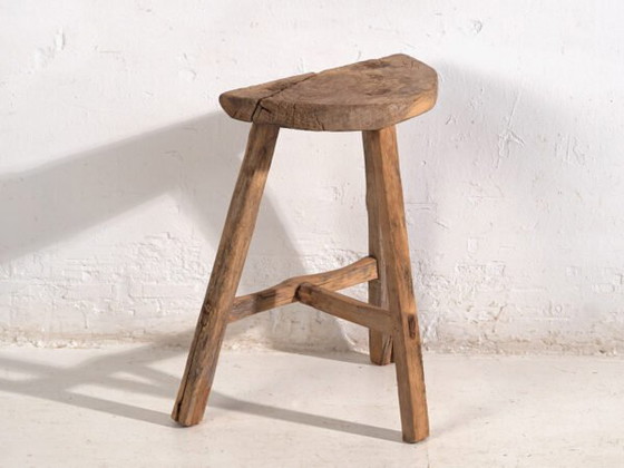 Antique crescent-shaped stool (c.1900) #2 (photo 32 of 35)