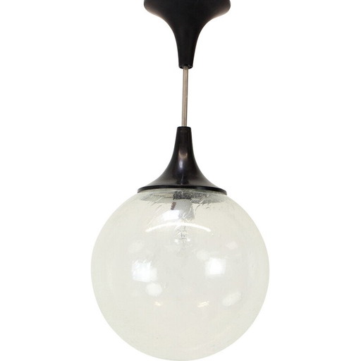 Lampe suspendue vintage en verre et plastique, Tchécoslovaquie, années 1960