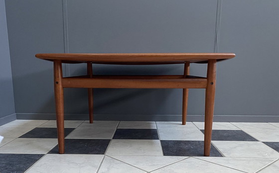 Image 1 of Teak square coffee table by Grete Jalk for Glostrup Denmark