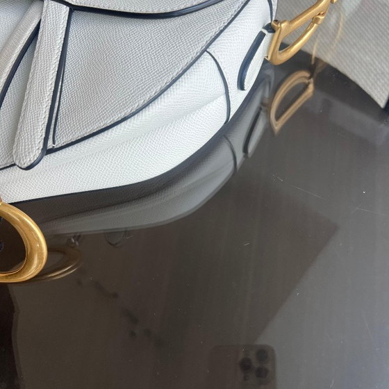 Image 1 of DIOR SADDLE MEDIUM - PELLE DI VITELLO GRANATA BIANCO ORO FINITURE