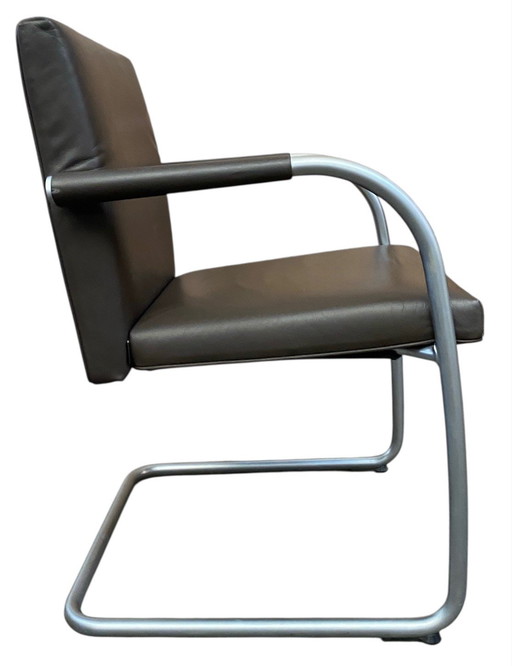 4x Vitra Visasoft Visavis Brown Leather