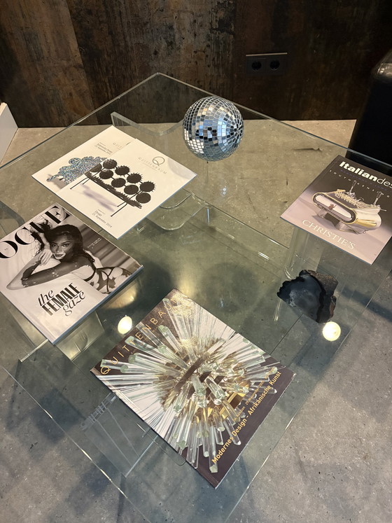 Image 1 of Midcentury salontafel glas/plexiglas