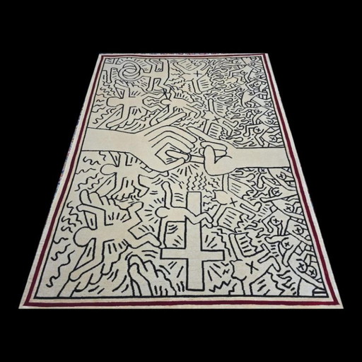 Alfombra Keith Haring El matrimonio del cielo y el infierno – Edición limitada 3/8 Lana Algodón (photo 2 of 9)