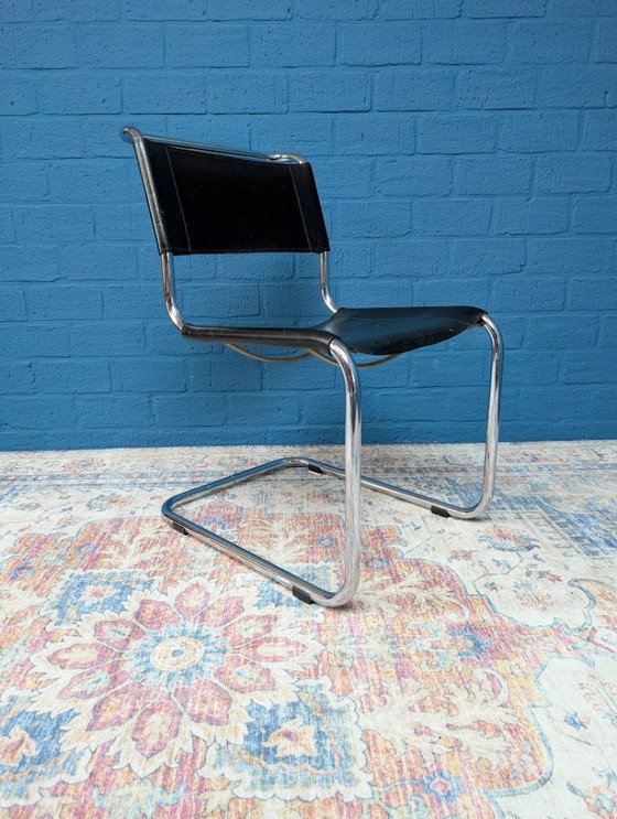 Image 1 of 6 sedie a slitta vintage S33, Mart Stam per Thonet, anni '60
