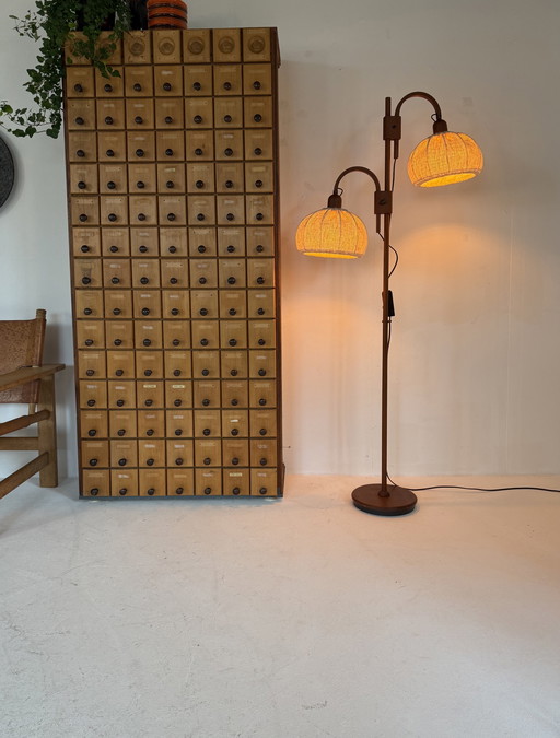 Lampadaire vintage en teck, Domus ‘80