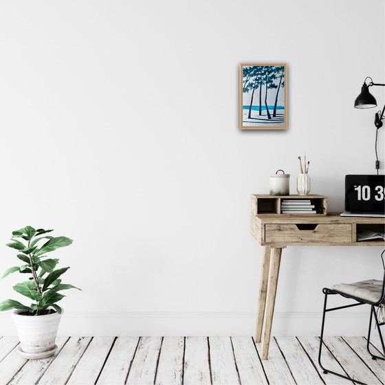 Image 1 of Inchiostro su carta "blue jeans" da 250 g. Dimensioni 21x30 cm.