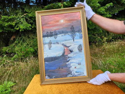 Original Winter Landscape Oil Painting