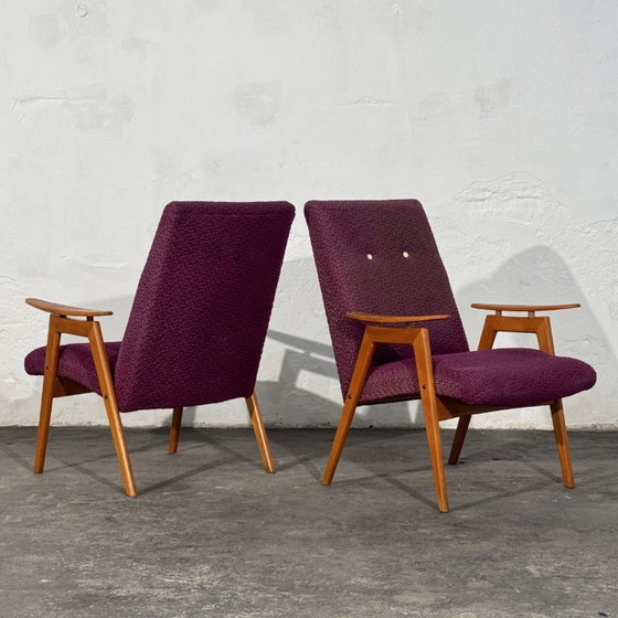 Pair of Armchairs, Attributed to Jaroslav Šmídek, Czechoslovakia, 1960s – Textile (photo 7 of 11)