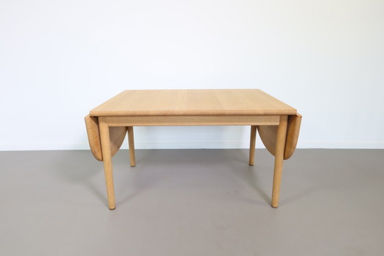 Image 1 of Getama eiken drop-leaf salontafel ,model nr GE 82/85 , ontworpen door Hans Wegner