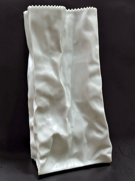 Image 1 of Original Vintage Rosenthal Tapio Wirkkala Paper Bag Vase – 22cm (1987)