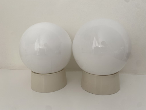 Vintage Corodex Plafondlampen - Wandlampen - Bollampen – Jaren 70/80 Retro - Set van 2 – Plastic