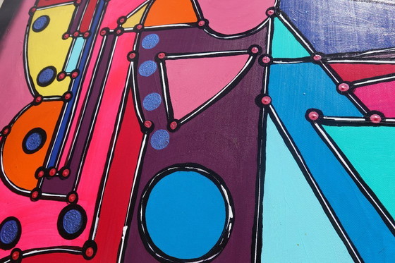 Image 1 of  Cubism A1353 - abstract painting on XXL canvas