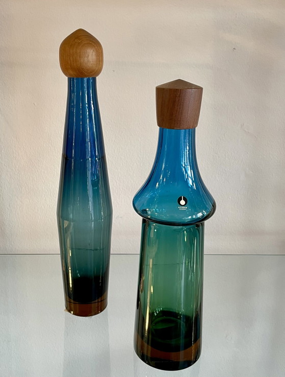 Image 1 of Caraffa/decanter/bottiglia soffiata a bocca da Göran Wärff della serie Tropico per Pukeberg.